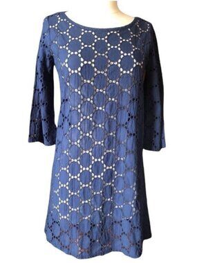 Elegant Blue Lace Mini Dress